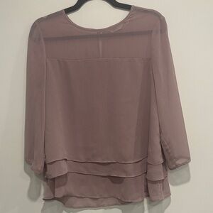 Reitmans Mauve Sheer Layered Blouse – Size Small